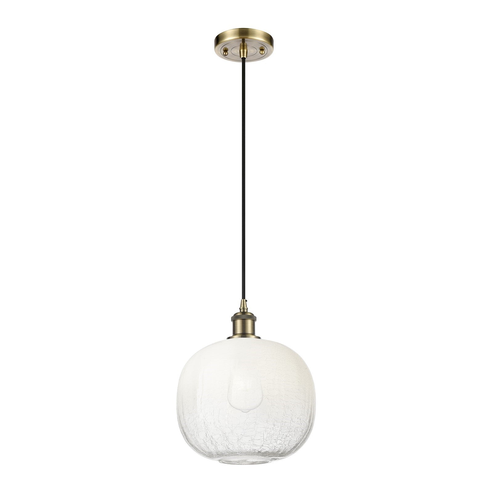 Innovations Brookhaven Sphere 10.5in 1-Light Mini Pendant | Antique Brass and Opal Glass | Kitchen Island & Dining Room | Model 516-1P-AB-G481-10OP