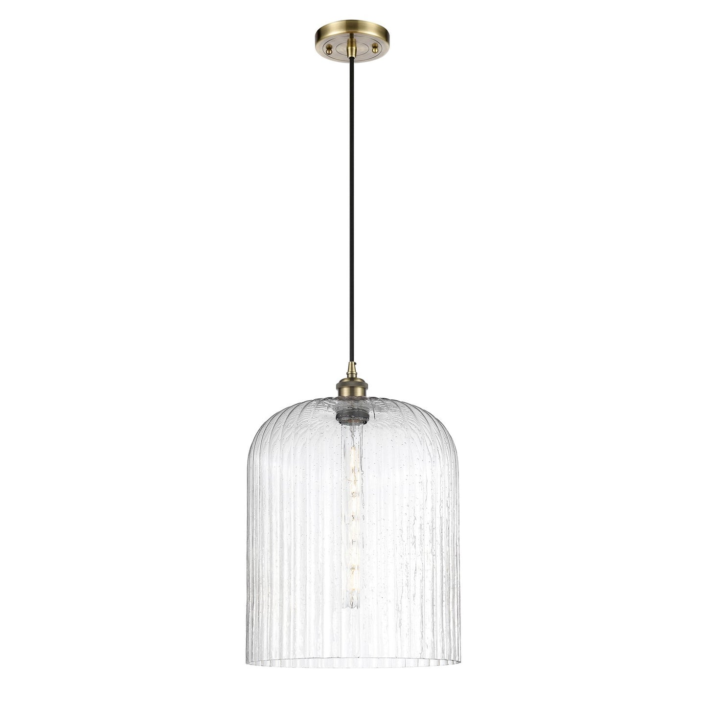 Innovations Bridal Veil 5in 1-Light Mini Pendant | Art Nouveau Antique Brass and Seedy Glass | Kitchen Island & Dining | Model 516-1P-AB-G559-12SDY