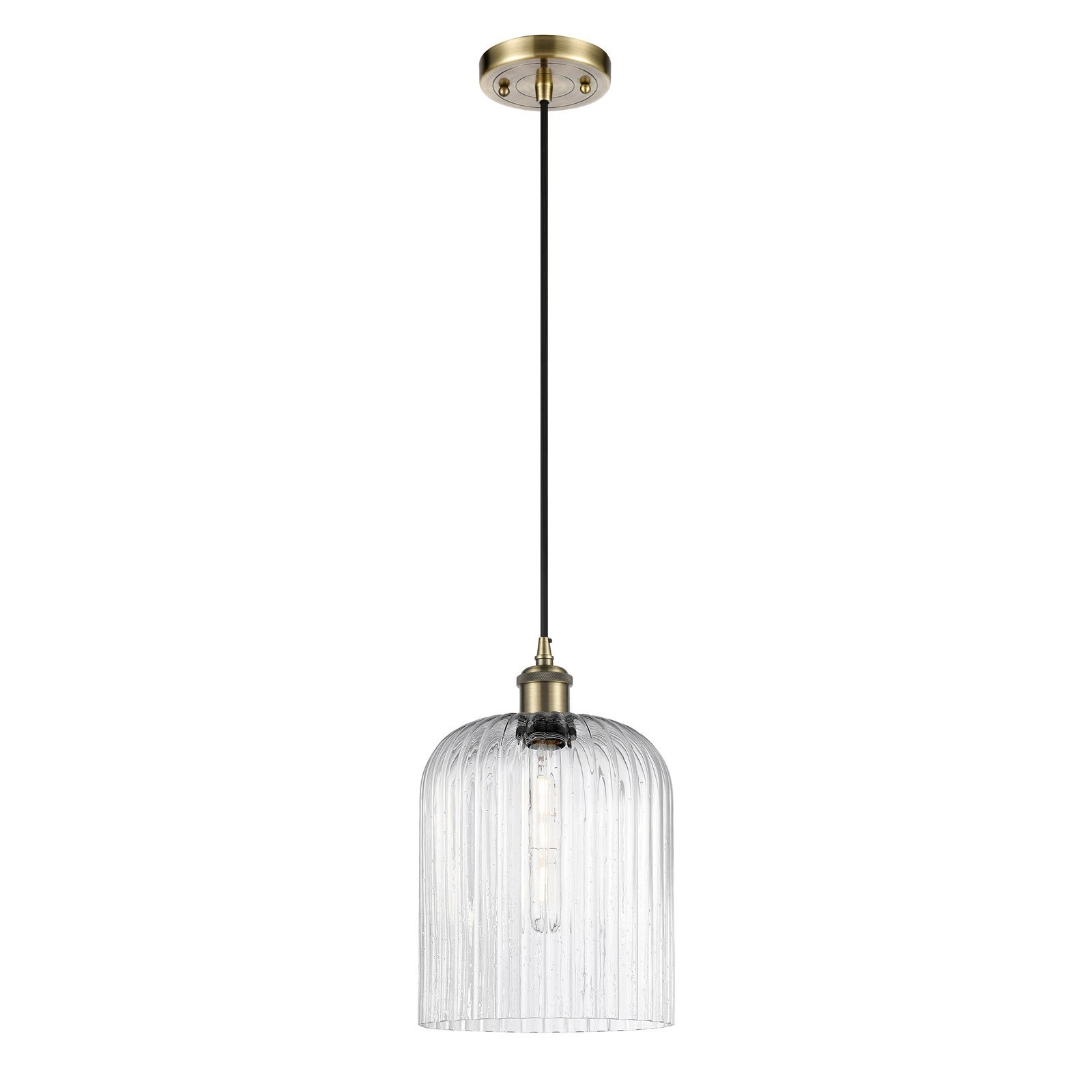 Innovations Bridal Veil 5in 1-Light Mini Pendant | Art Nouveau Antique Brass and Seedy Glass | Kitchen Island & Dining | Model 516-1P-AB-G559-8SDY