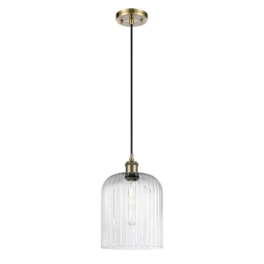 Innovations Bridal Veil 5in 1-Light Mini Pendant | Art Nouveau Antique Brass and Seedy Glass | Kitchen Island & Dining | Model 516-1P-AB-G559-8SDY