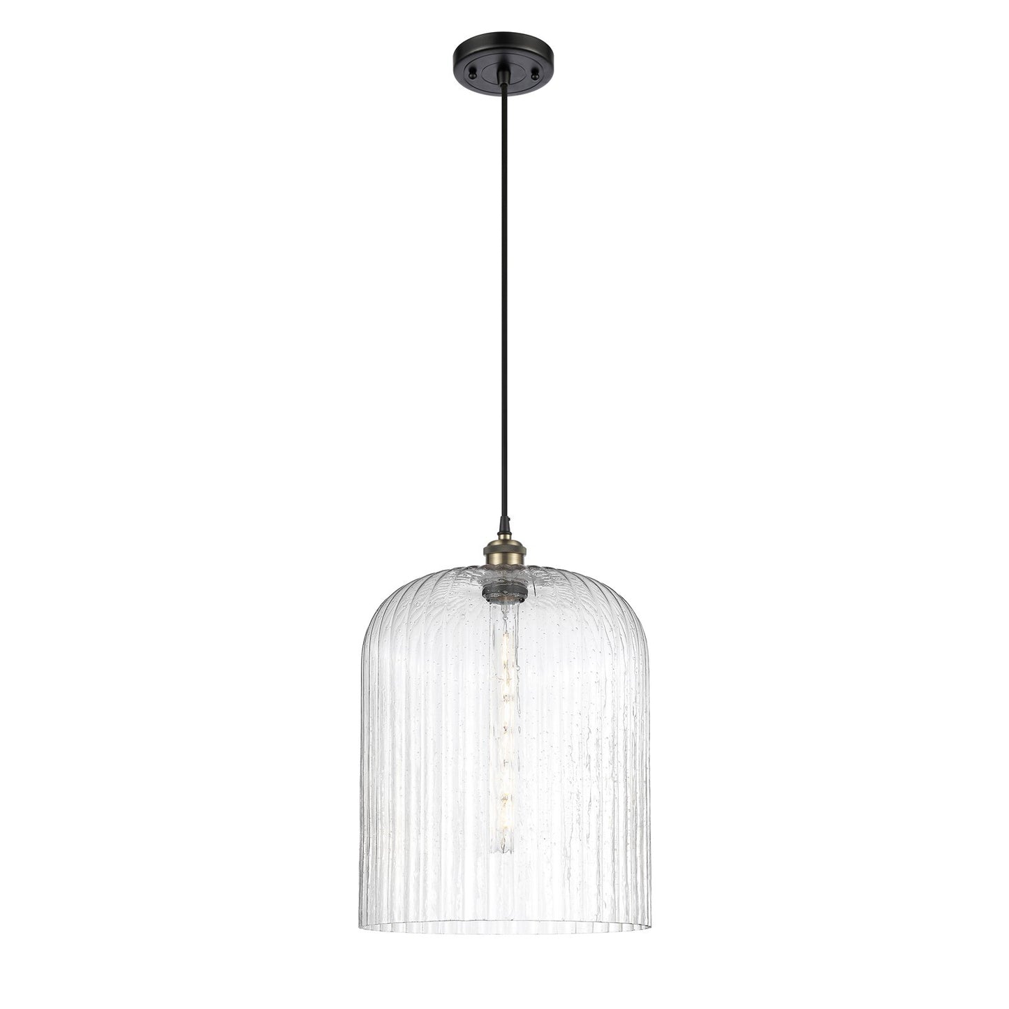 Innovations Bridal Veil 5in 1-Light Mini Pendant | Art Nouveau Black Antique Brass and Seedy Glass | Kitchen Island | Model 516-1P-BAB-G559-12SDY