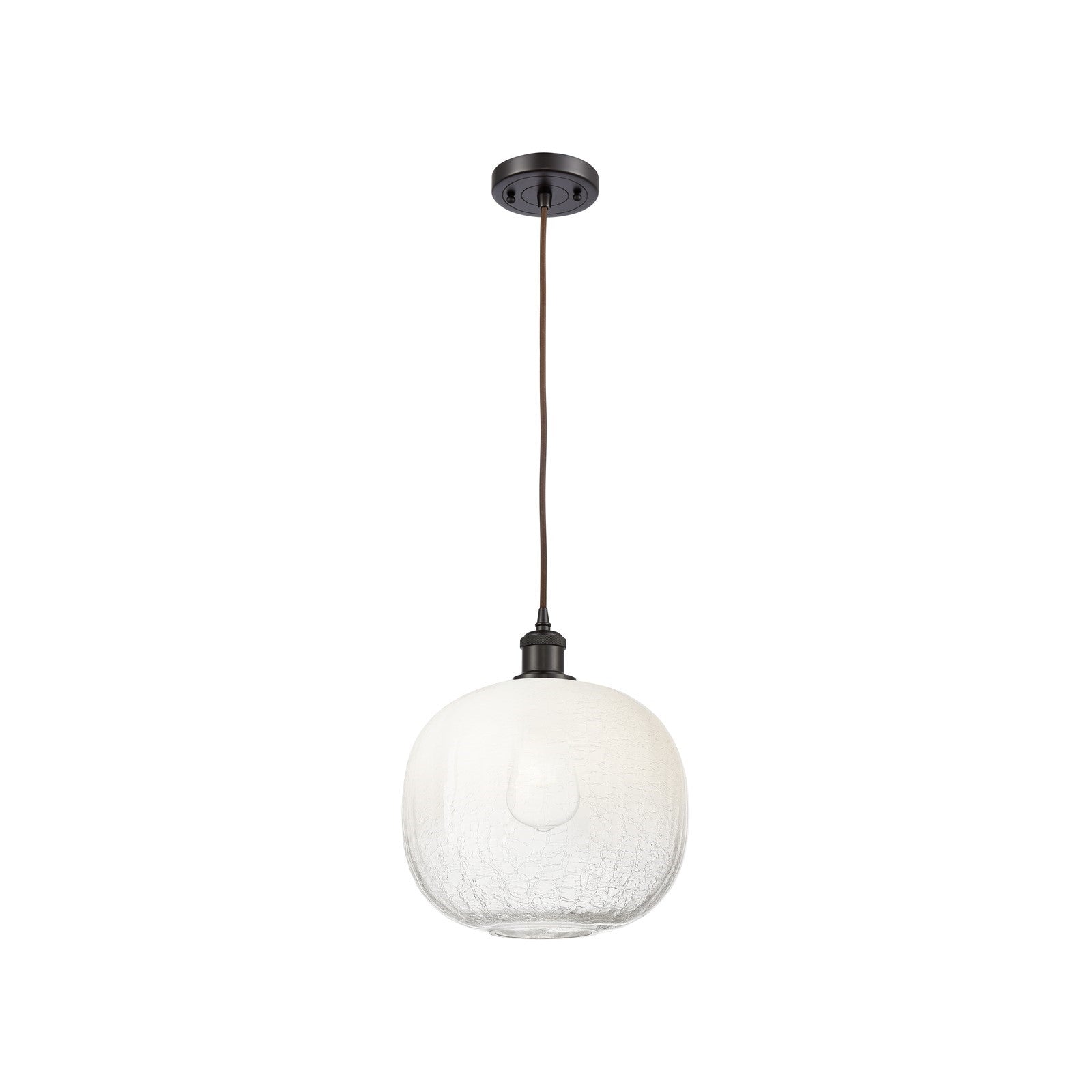 Innovations Brookhaven Sphere 10in 1-Light Mini Pendant | Industrial Oil Rubbed Bronze and Opal Glass | Kitchen Island | Model 516-1P-OB-G481-10OP