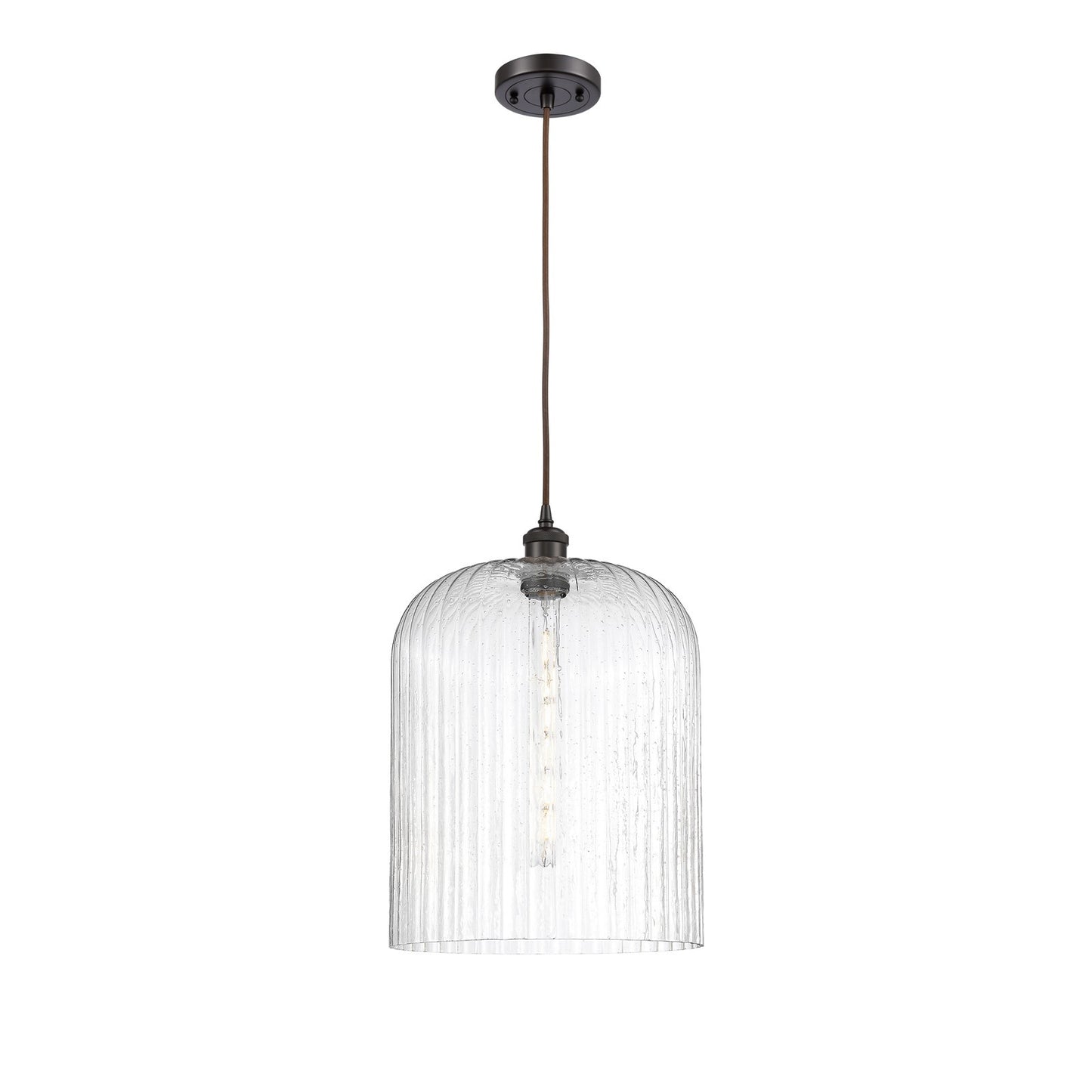 Innovations Bridal Veil 5in 1-Light Mini Pendant | Art Nouveau Oil Rubbed Bronze and Seedy Glass | Kitchen Island | Model 516-1P-OB-G559-12SDY