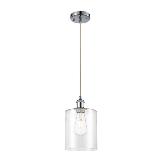 Innovations Paladin 7in 1-Light Mini Pendant | Farmhouse Polished Chrome and Seedy Glass | Kitchen Island & Dining Room | Model 516-1P-PC-G4424-7