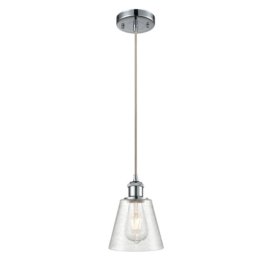 Innovations Caton 6in 1-Light Mini Pendant | Industrial Polished Chrome and Frosted Glass | Kitchen Island & Dining Room | Model 516-1P-PC-G454