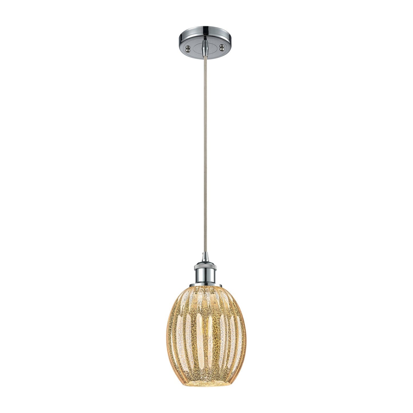 Innovations Preston Bulb 6in 1-Light Mini Pendant | Industrial Polished Chrome and Mercury Glass | Kitchen Island & Dining | Model 516-1P-PC-G459-6ME