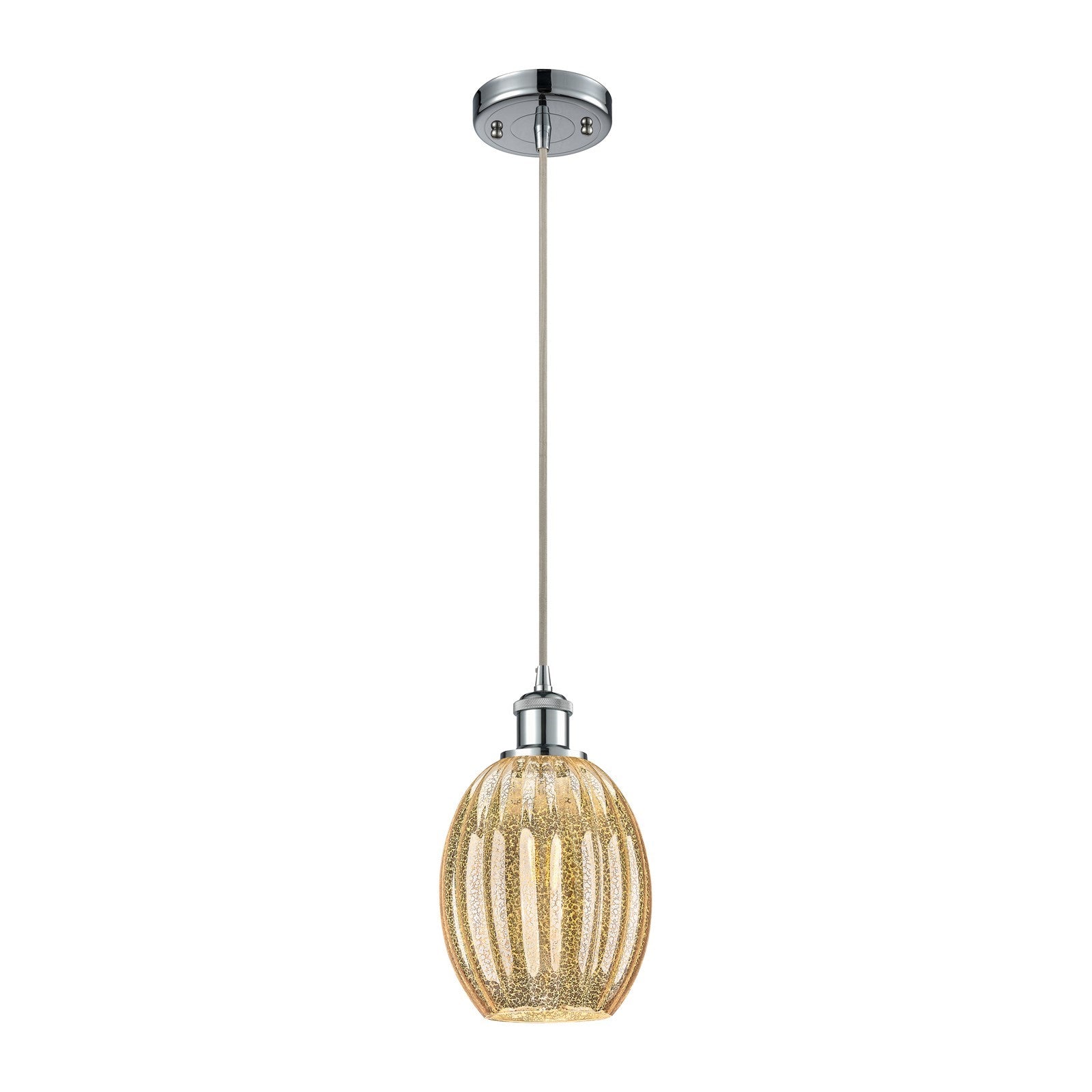 Innovations Preston Bulb 6in 1-Light Mini Pendant | Industrial Polished Chrome and Mercury Glass | Kitchen Island & Dining | Model 516-1P-PC-G459-6ME
