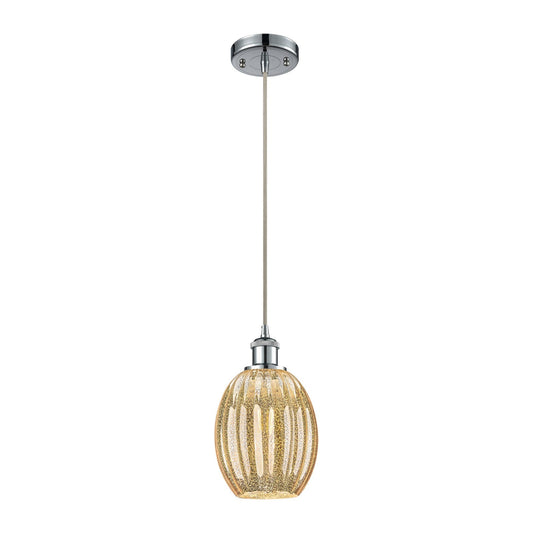 Innovations Preston Bulb 6in 1-Light Mini Pendant | Industrial Polished Chrome and Mercury Glass | Kitchen Island & Dining | Model 516-1P-PC-G459-6ME