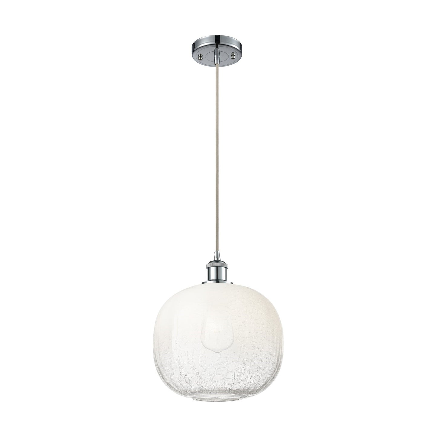 Innovations Brookhaven Sphere 10.5in 1-Light Mini Pendant | Industrial Polished Chrome and Opal Glass | Kitchen Island | Model 516-1P-PC-G481-10OP