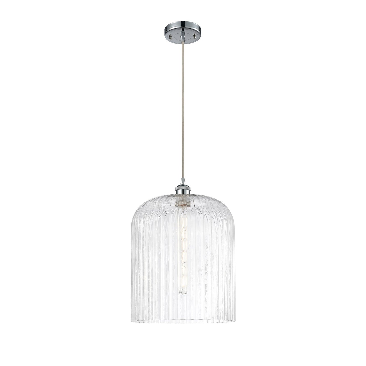 Innovations Bridal Veil 5in 1-Light Mini Pendant | Art Nouveau Polished Chrome and Clear Glass | Kitchen Island & Dining | Model 516-1P-PC-G559-12CL