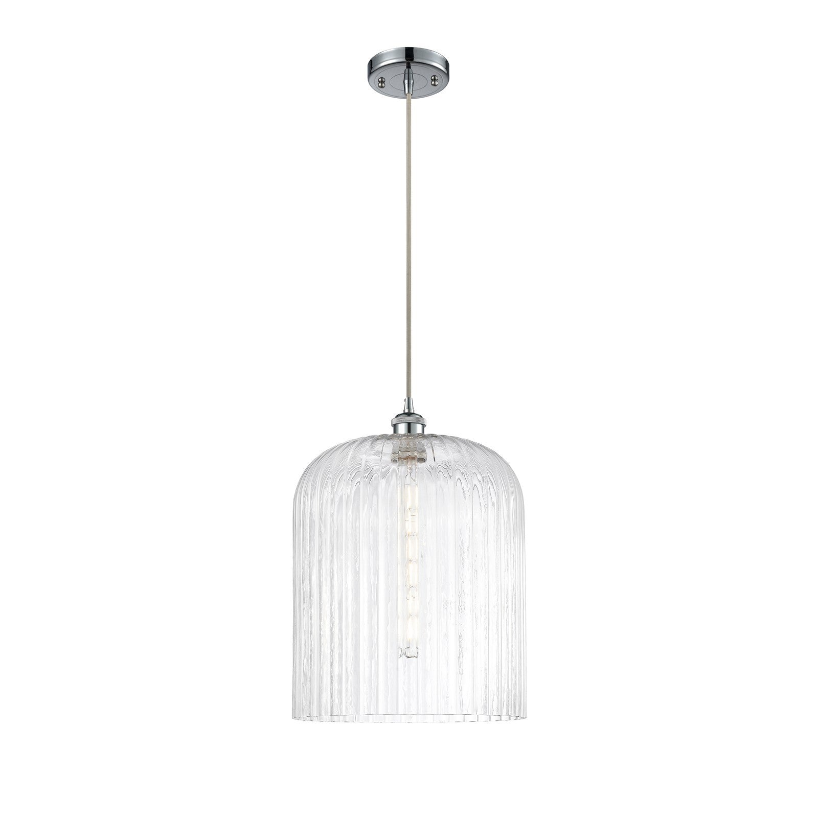 Innovations Bridal Veil 5in 1-Light Mini Pendant | Art Nouveau Polished Chrome and Clear Glass | Kitchen Island & Dining | Model 516-1P-PC-G559-12CL