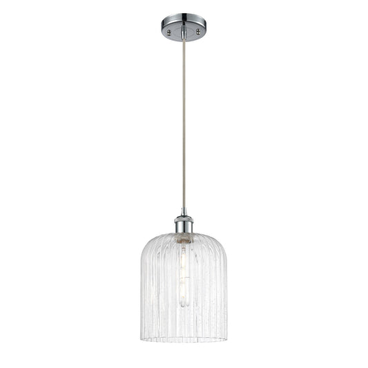 Innovations Bridal Veil 5in 1-Light Mini Pendant | Art Nouveau Polished Chrome and Seedy Glass | Kitchen Island & Dining | Model 516-1P-PC-G559-8SDY