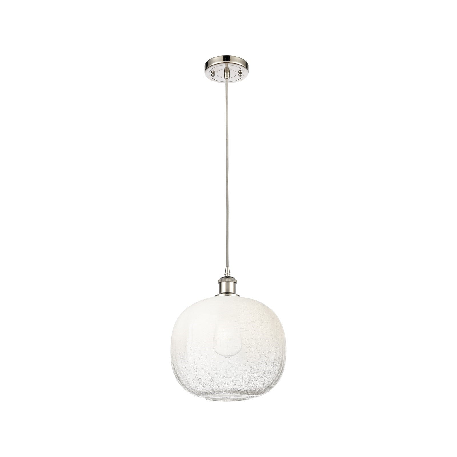 Innovations Brookhaven Sphere 10in 1-Light Mini Pendant | Industrial Polished Nickel and Opal Glass | Kitchen Island | Model 516-1P-PN-G481-10OP