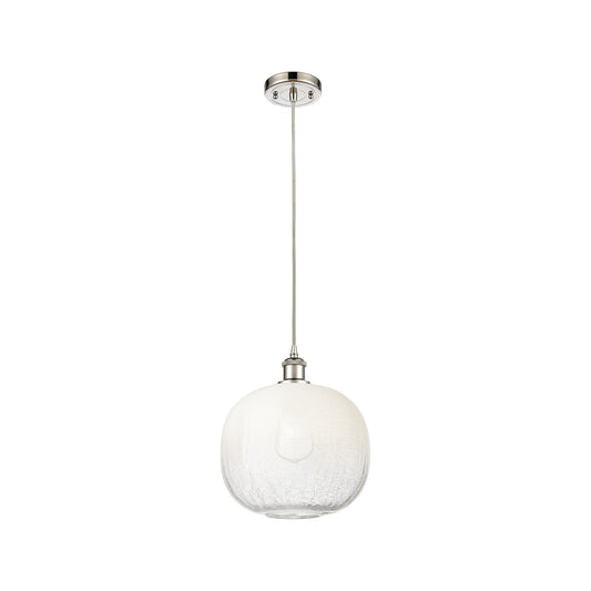 Innovations Brookhaven Sphere 10in 1-Light Mini Pendant | Industrial Polished Nickel and Opal Glass | Kitchen Island | Model 516-1P-PN-G481-10OP