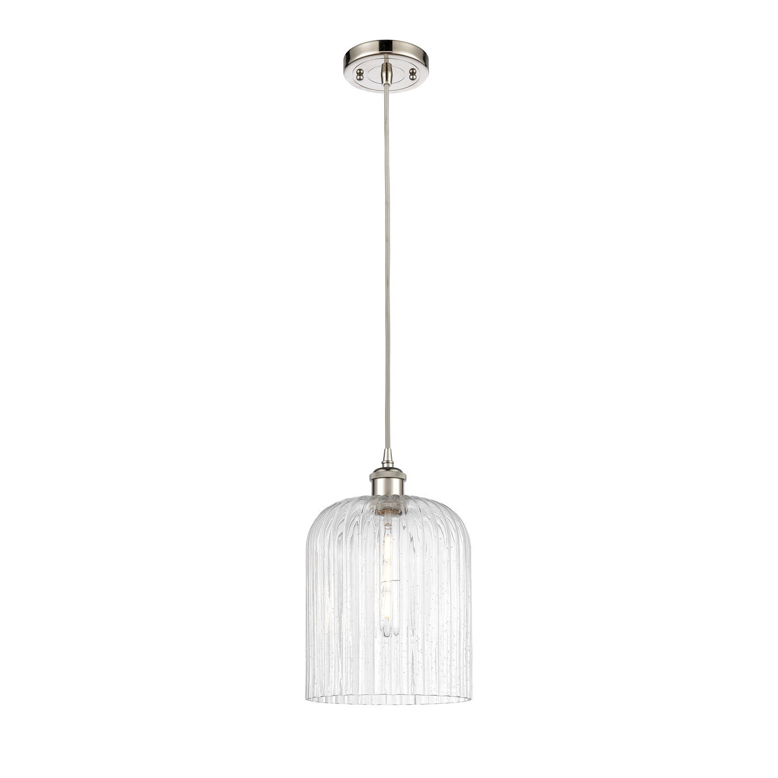 Innovations Bridal Veil 5in 1-Light Mini Pendant | Art Nouveau Polished Nickel and Seedy Glass | Kitchen Island & Dining | Model 516-1P-PN-G559-8SDY