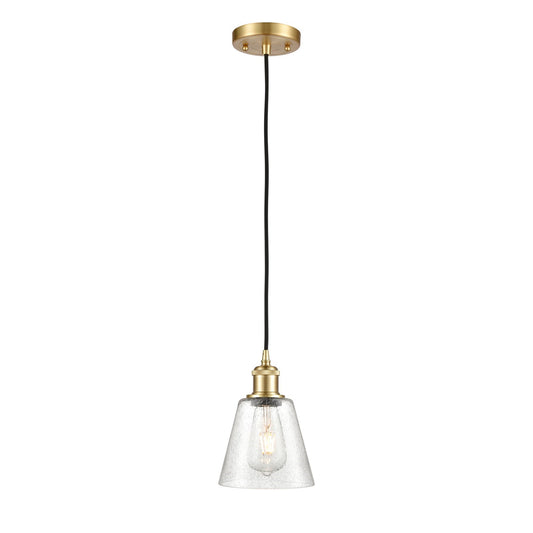 Innovations Caton 6in 1-Light Mini Pendant | Satin Gold and Frosted Glass | Kitchen Island & Dining Room | 6 x 6 x 8.5 in | Model 516-1P-SG-G454