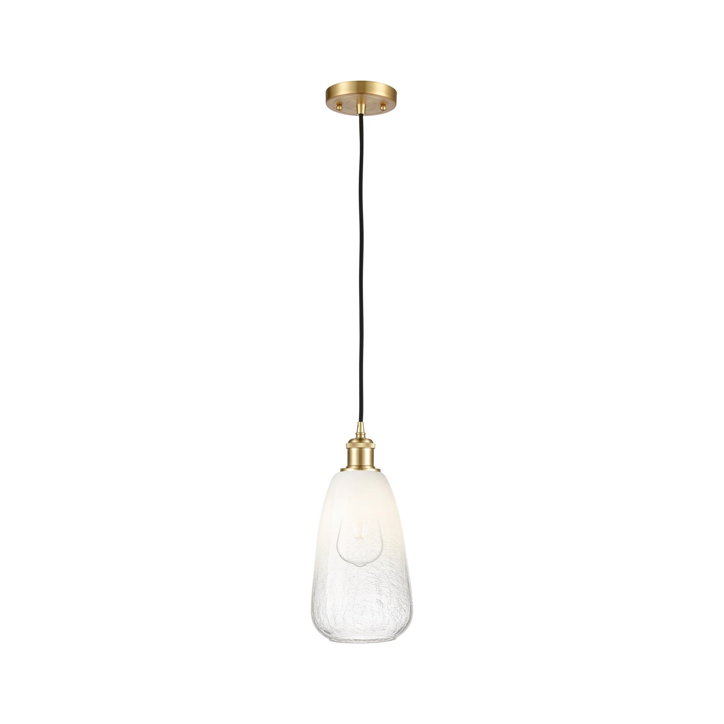 Innovations Brookhaven Almond 6in 1-Light Mini Pendant | Satin Gold and Opal Glass | Kitchen Island & Dining Room | Model 516-1P-SG-G480-6OP