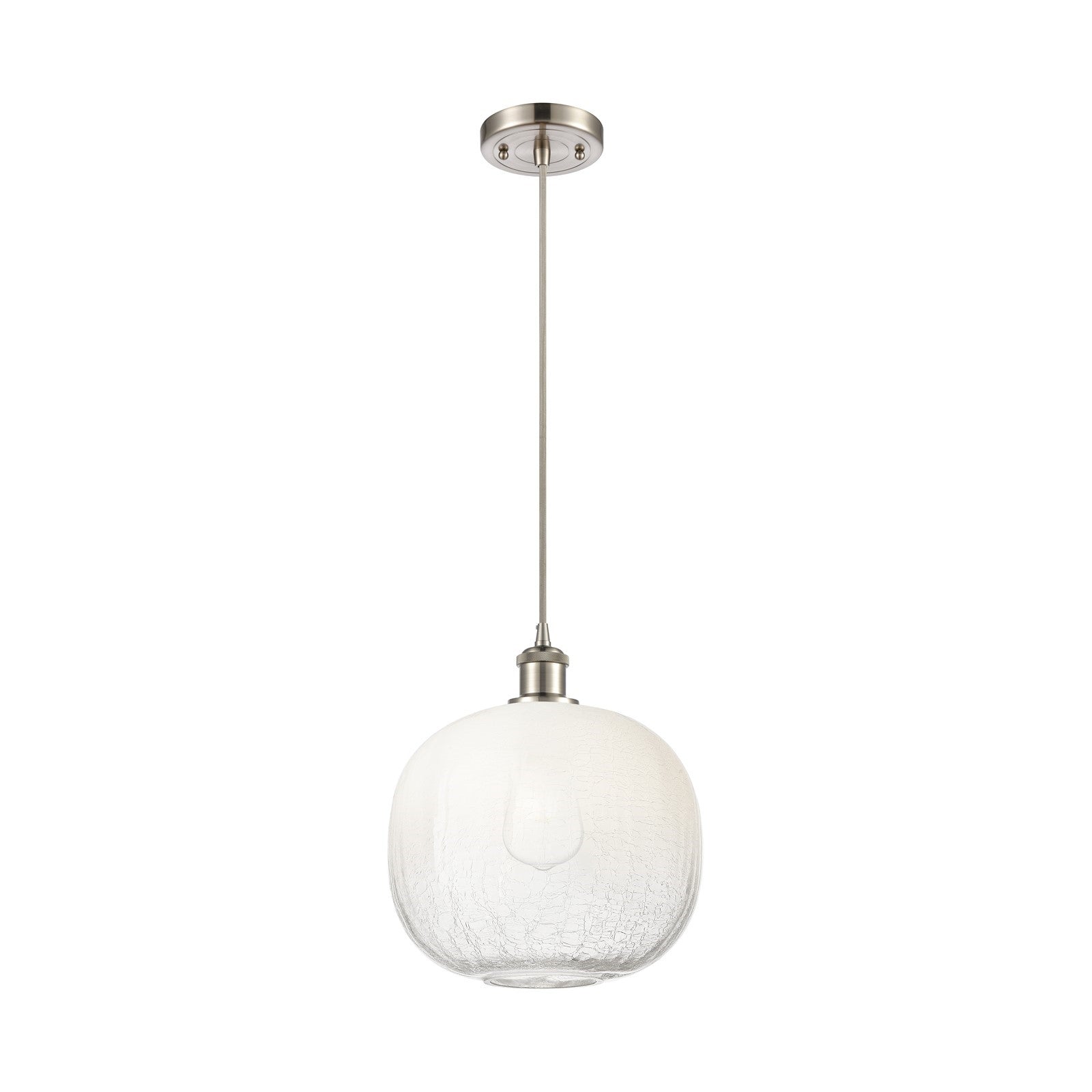 Innovations Brookhaven Sphere 10in 1-Light Mini Pendant | Brushed Satin Nickel and Opal Glass | Kitchen Island & Dining | Model 516-1P-SN-G481-10OP