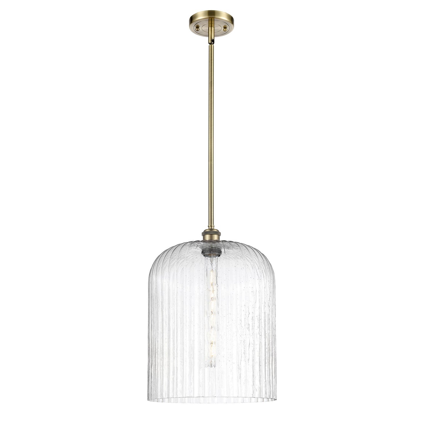 Innovations Bridal Veil 5in 1-Light Mini Pendant | Art Nouveau Antique Brass and Seedy Glass | Kitchen Island & Dining | Model 516-1S-AB-G559-12SDY
