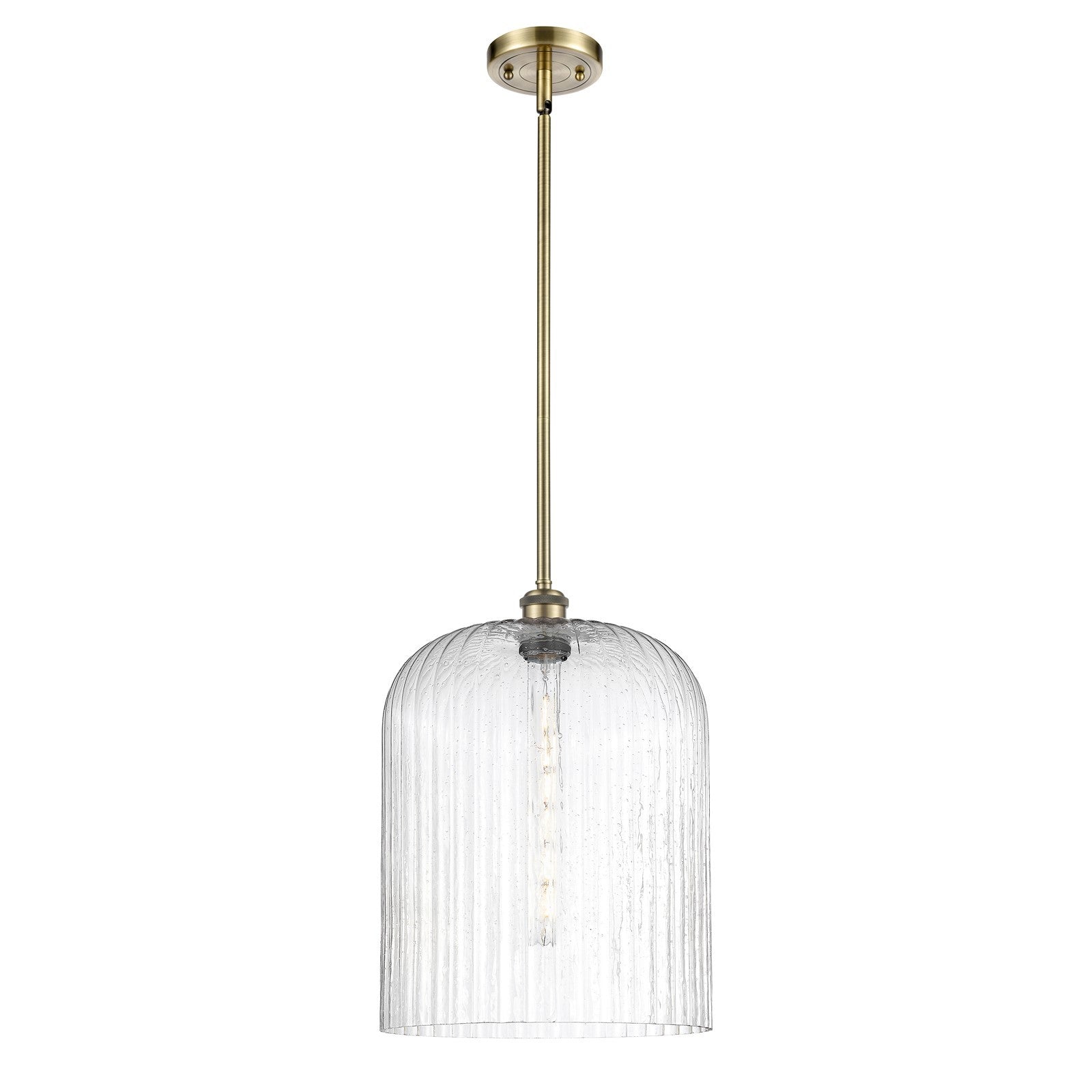 Innovations Bridal Veil 5in 1-Light Mini Pendant | Art Nouveau Antique Brass and Seedy Glass | Kitchen Island & Dining | Model 516-1S-AB-G559-12SDY