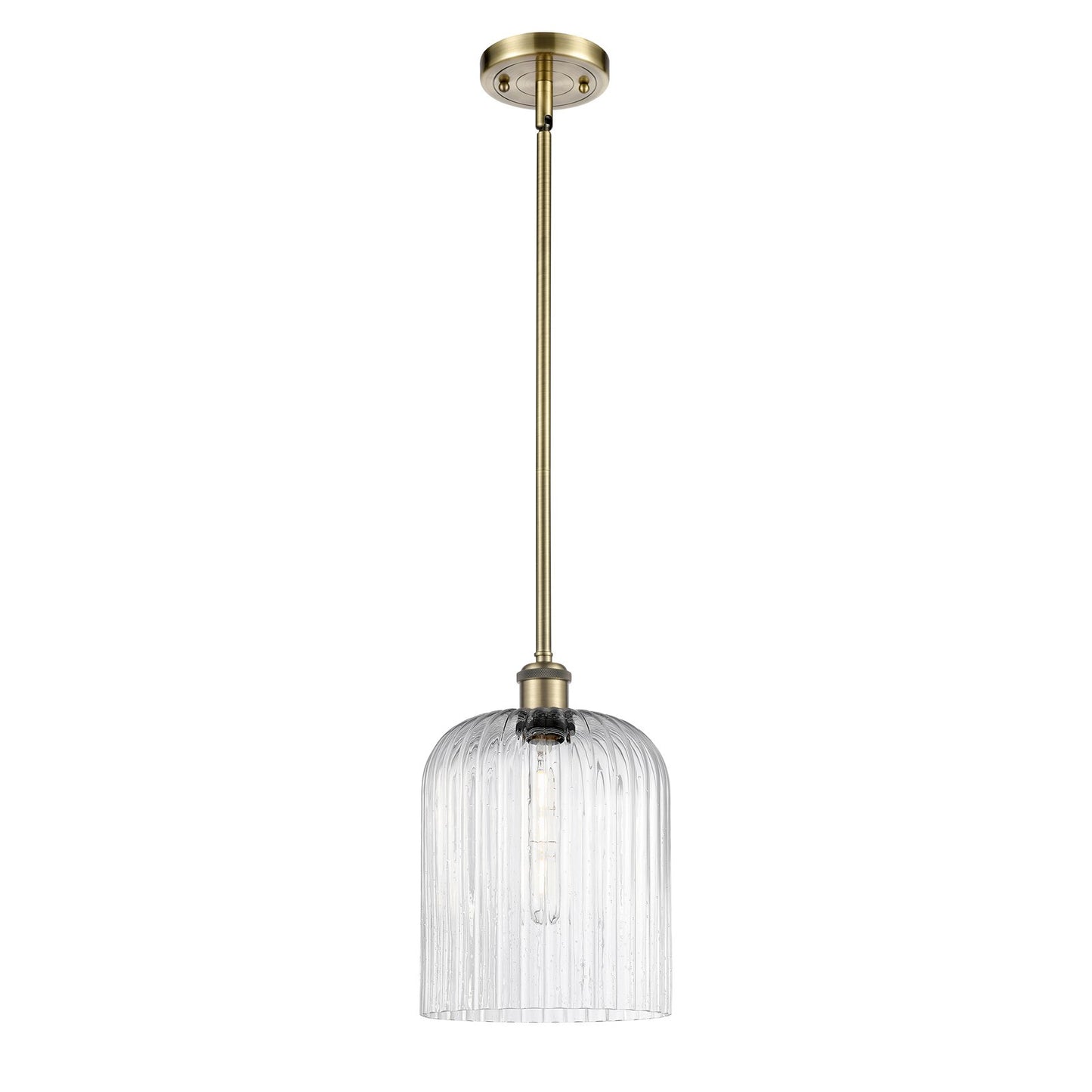 Innovations Bridal Veil 5in 1-Light Mini Pendant | Art Nouveau Antique Brass and Seedy Glass | Kitchen Island & Dining | Model 516-1S-AB-G559-8SDY