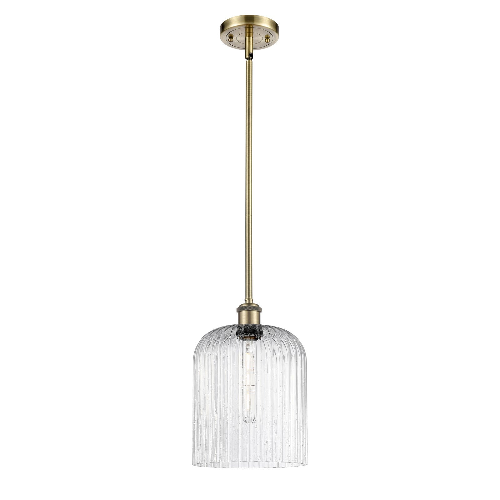 Innovations Bridal Veil 5in 1-Light Mini Pendant | Art Nouveau Antique Brass and Seedy Glass | Kitchen Island & Dining | Model 516-1S-AB-G559-8SDY