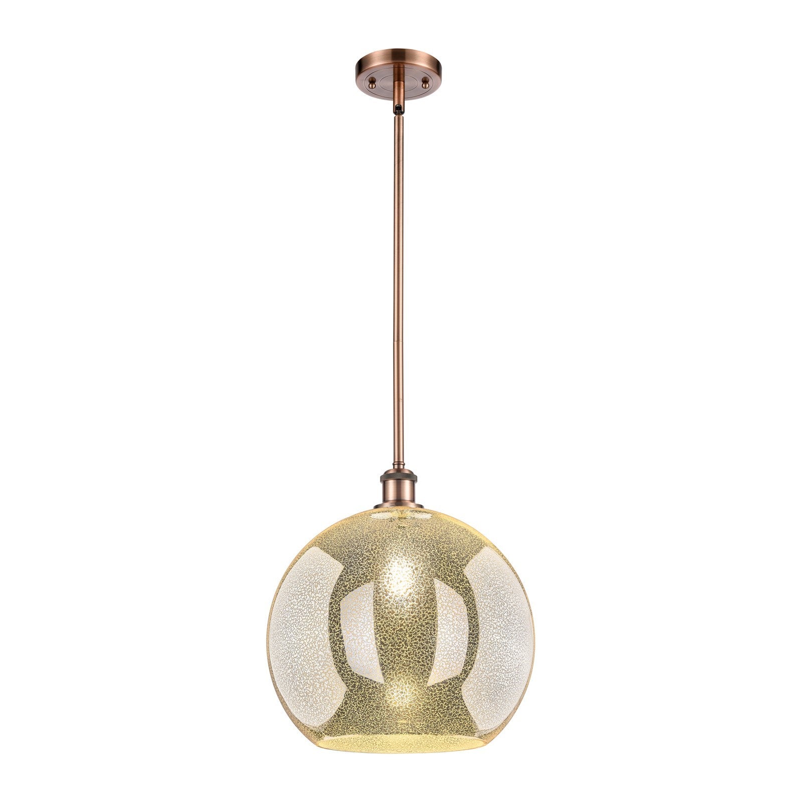 Innovations Athens 14in 1-Light Pendant | Industrial Antique Copper and Mercury Glass | Kitchen Island & Dining Room | Model 516-1S-AC-G128-14