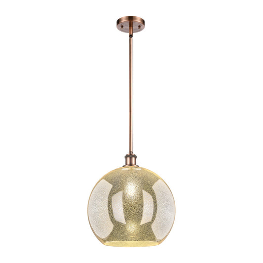 Innovations Athens 14in 1-Light Pendant | Industrial Antique Copper and Mercury Glass | Kitchen Island & Dining Room | Model 516-1S-AC-G128-14