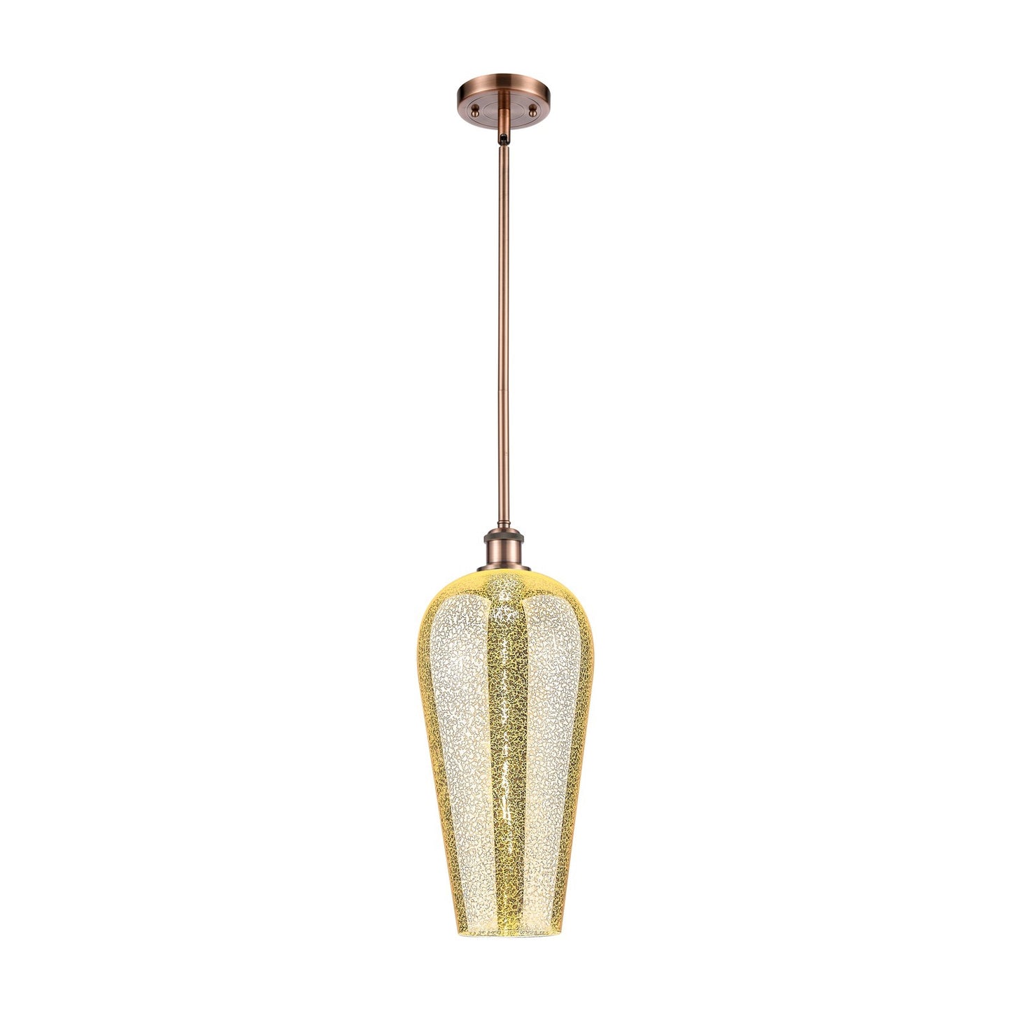 Innovations Chelsea 8in 1-Light Mini Pendant | Industrial Antique Copper and Mercury Glass | Kitchen Island & Dining Room | Model 516-1S-AC-G456-8ME