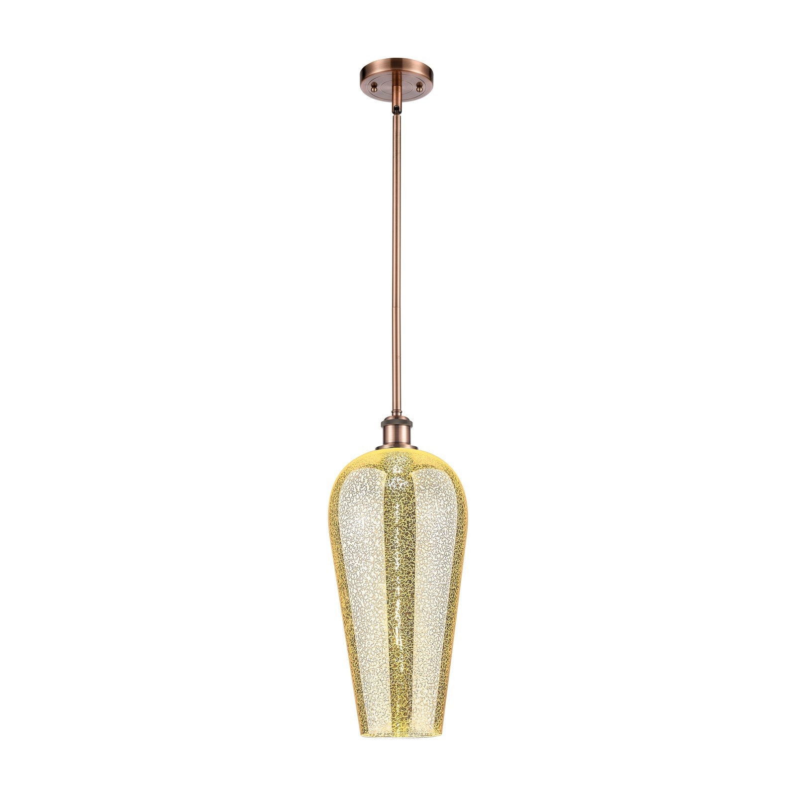 Innovations Chelsea 8in 1-Light Mini Pendant | Industrial Antique Copper and Mercury Glass | Kitchen Island & Dining Room | Model 516-1S-AC-G456-8ME