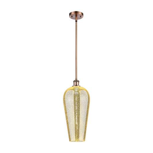 Innovations Chelsea 8in 1-Light Mini Pendant | Industrial Antique Copper and Mercury Glass | Kitchen Island & Dining Room | Model 516-1S-AC-G456-8ME