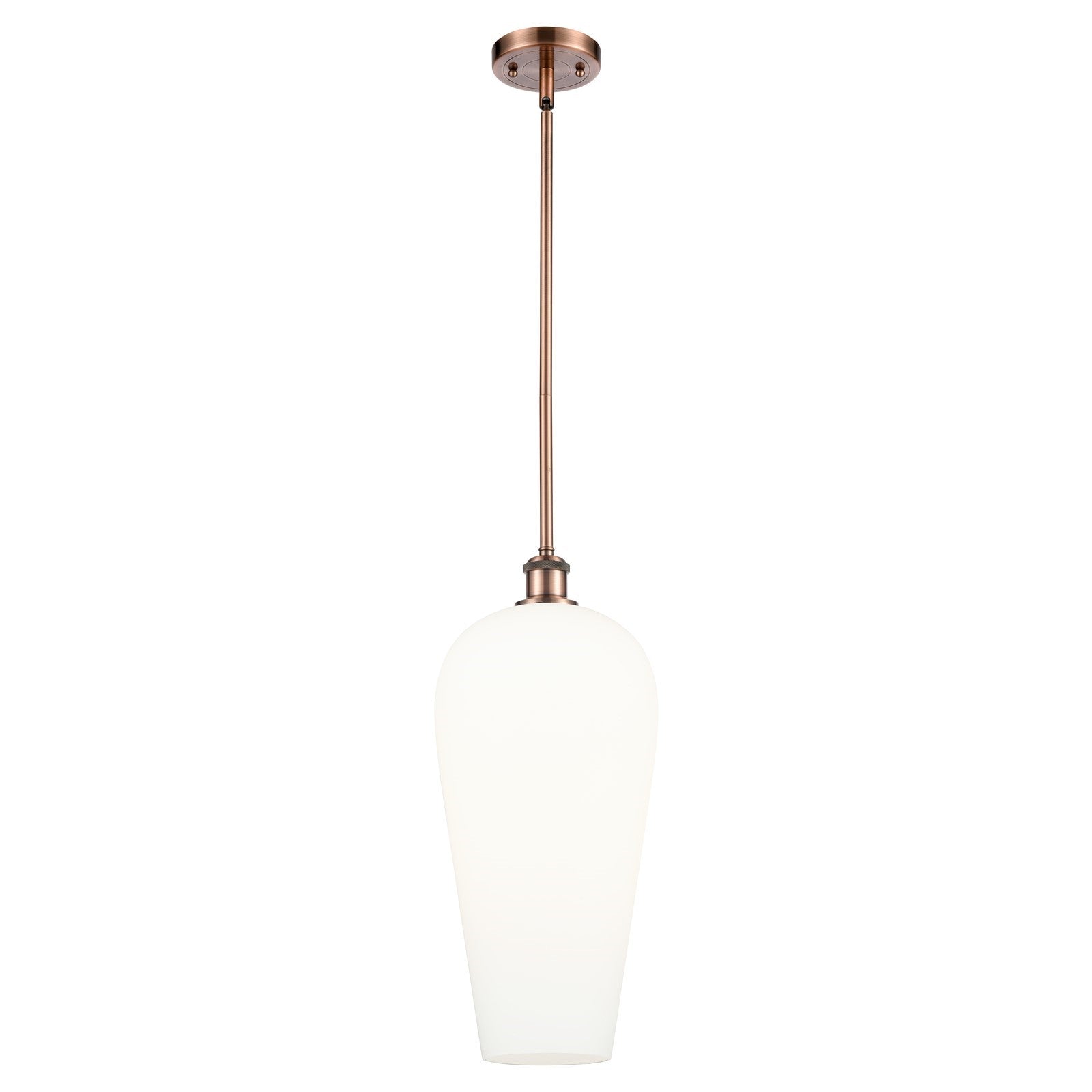 Innovations Chelsea 8in 1-Light Mini Pendant | Industrial Antique Copper and White Glass | Kitchen Island & Dining Room | Model 516-1S-AC-G456-8WH