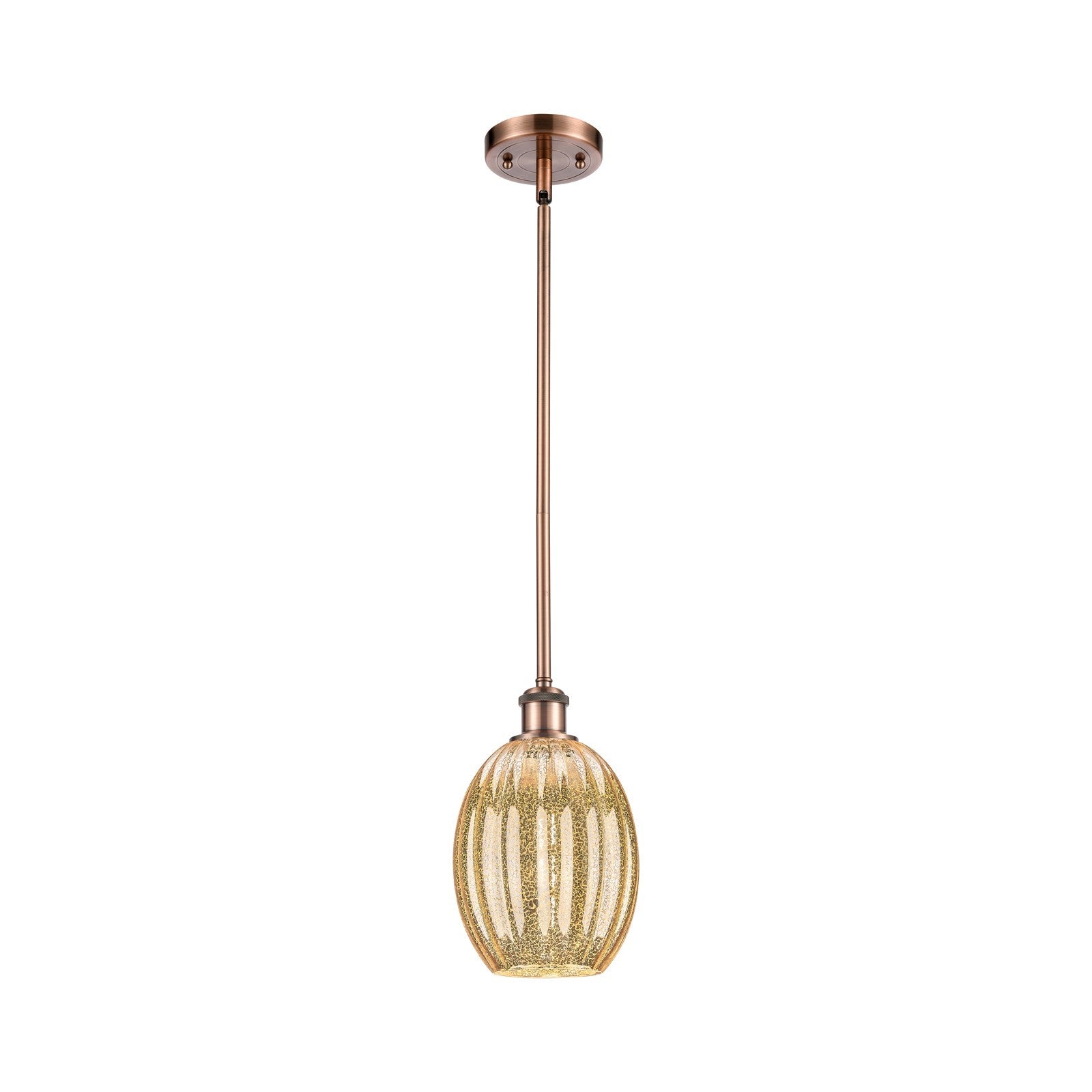 Innovations Preston Bulb 6in 1-Light Mini Pendant | Industrial Antique Copper and Mercury Glass | Kitchen Island & Dining | Model 516-1S-AC-G459-6ME