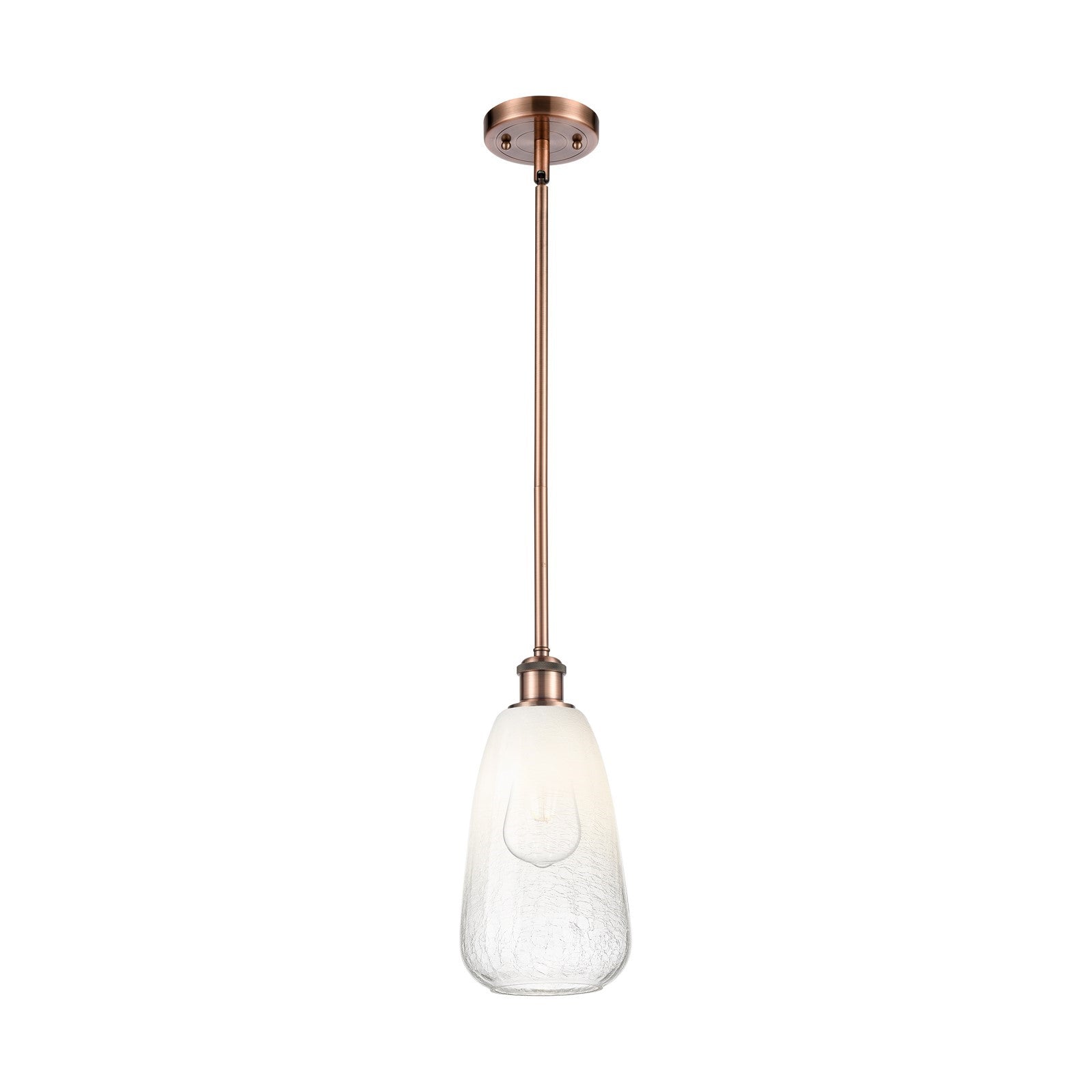 Innovations Brookhaven Almond 6in 1-Light Mini Pendant | Industrial Antique Copper and Opal Glass | Kitchen Island | Model 516-1S-AC-G480-6OP
