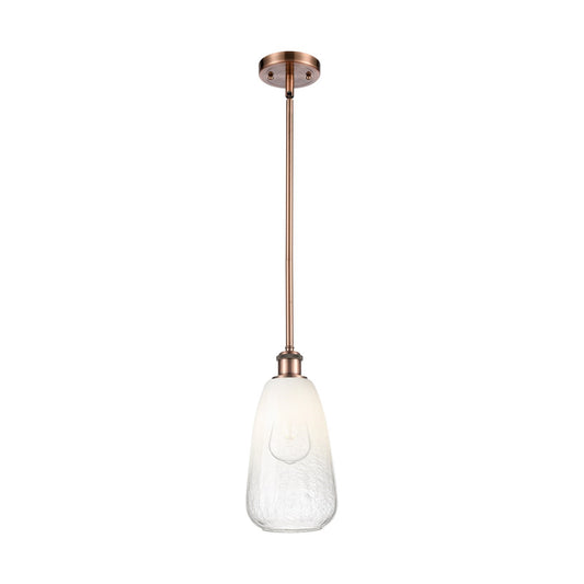 Innovations Brookhaven Almond 6in 1-Light Mini Pendant | Industrial Antique Copper and Opal Glass | Kitchen Island | Model 516-1S-AC-G480-6OP