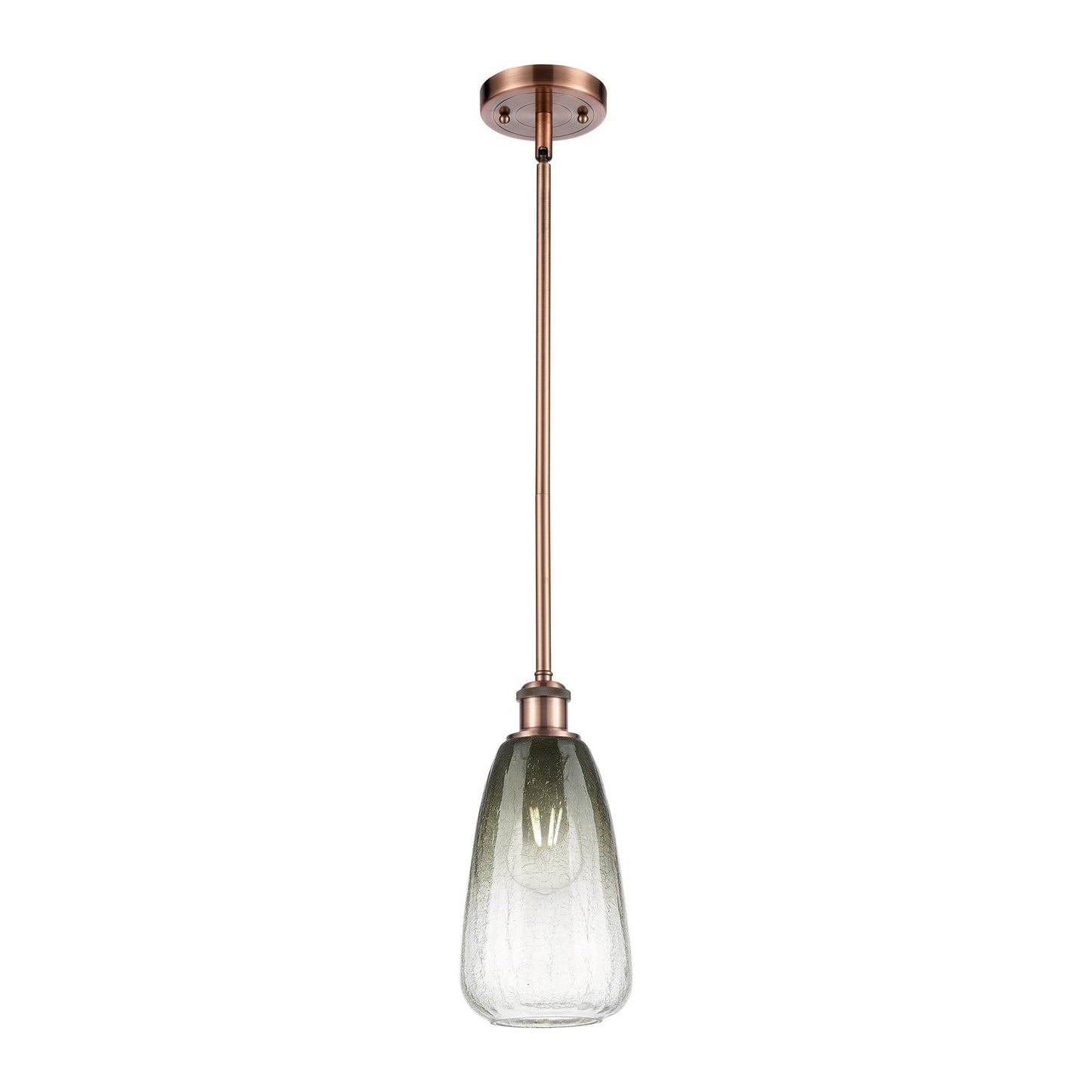 Innovations Brookhaven Almond 6in 1-Light Mini Pendant | Industrial Antique Copper and Slate Glass | Kitchen Island | Model 516-1S-AC-G480-6SL