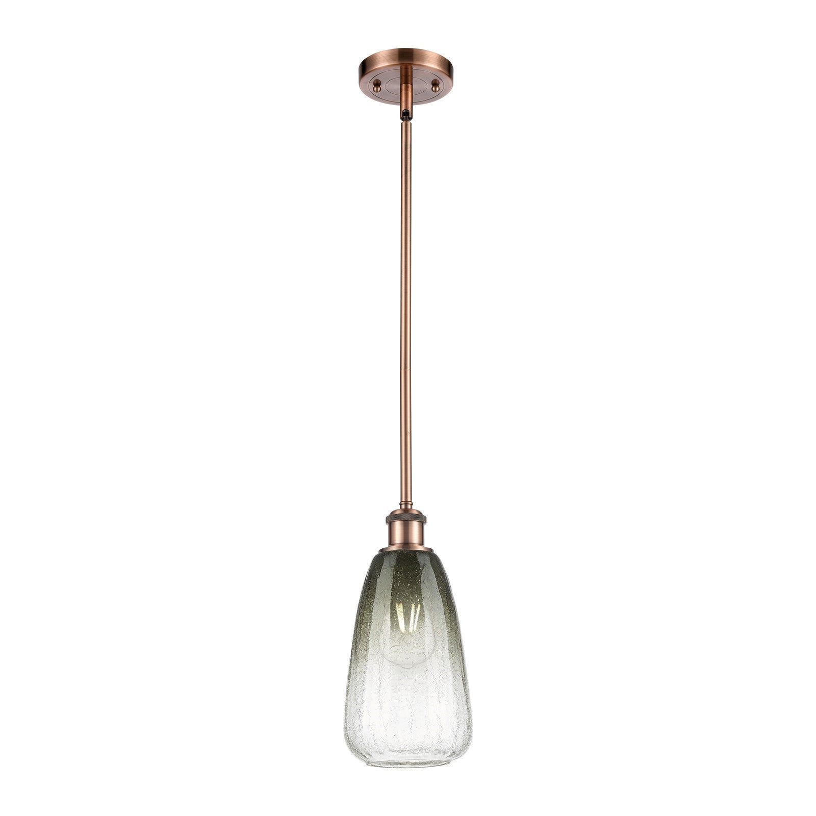 Innovations Brookhaven Almond 6in 1-Light Mini Pendant | Industrial Antique Copper and Slate Glass | Kitchen Island | Model 516-1S-AC-G480-6SL