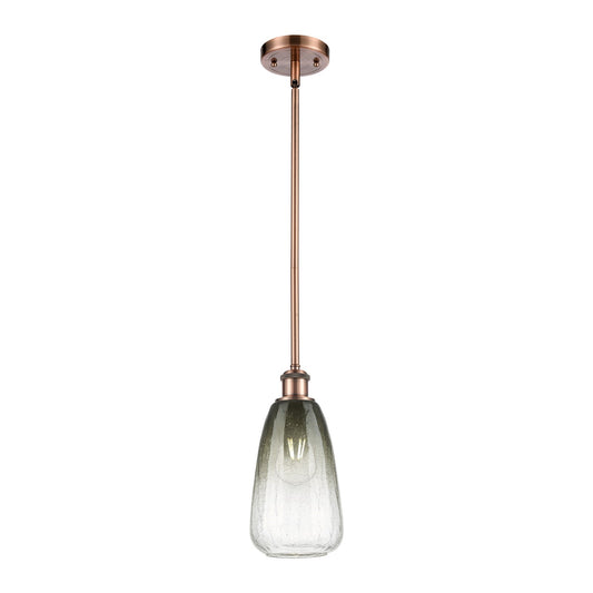 Innovations Brookhaven Almond 6in 1-Light Mini Pendant | Industrial Antique Copper and Slate Glass | Kitchen Island | Model 516-1S-AC-G480-6SL