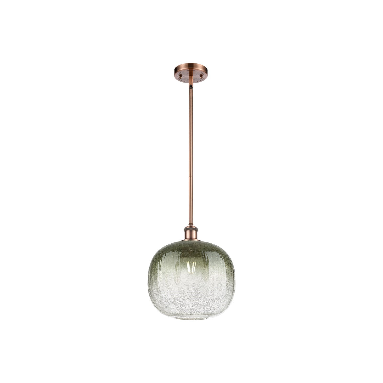 Innovations Brookhaven Sphere 10.5in 1-Light Mini Pendant | Industrial Antique Copper and Slate Glass | Kitchen Island | Model 516-1S-AC-G481-10SL