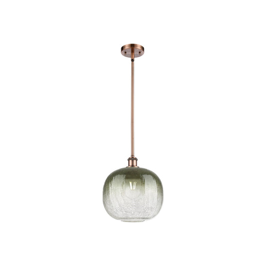 Innovations Brookhaven Sphere 10.5in 1-Light Mini Pendant | Industrial Antique Copper and Slate Glass | Kitchen Island | Model 516-1S-AC-G481-10SL