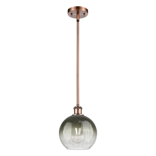 Innovations Brookhaven Globe 8in 1-Light Mini Pendant | Industrial Antique Copper and Slate Glass | Kitchen Island | Model 516-1S-AC-G483-8SL