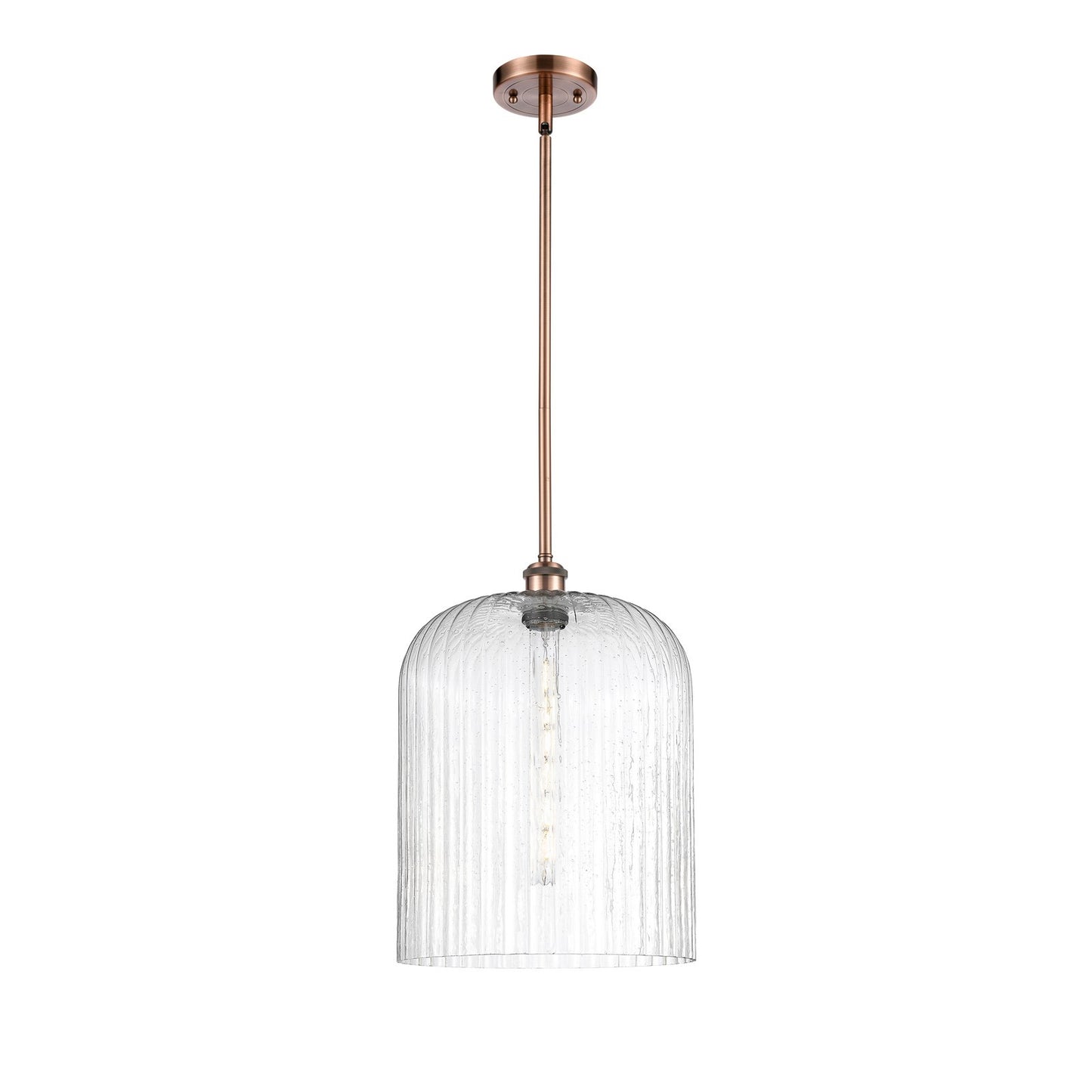 Innovations Bridal Veil 5in 1-Light Mini Pendant | Art Nouveau Antique Copper and Seedy Glass | Kitchen Island & Dining | Model 516-1S-AC-G559-12SDY