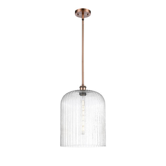 Innovations Bridal Veil 5in 1-Light Mini Pendant | Art Nouveau Antique Copper and Seedy Glass | Kitchen Island & Dining | Model 516-1S-AC-G559-12SDY