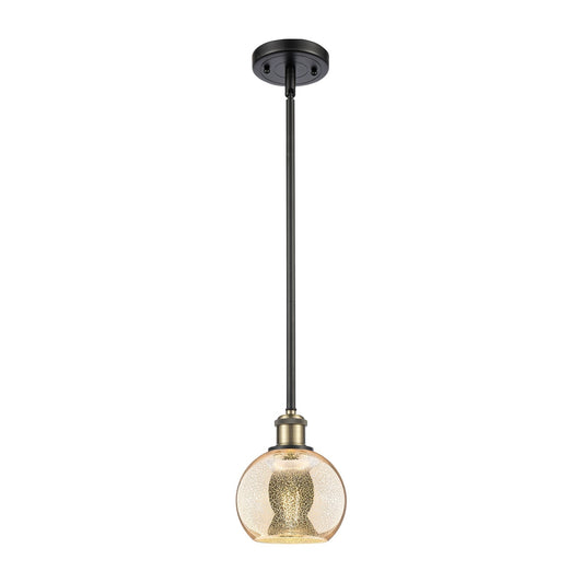 Innovations Athens 6in 1-Light Mini Pendant | Industrial Black Antique Brass and Mercury Glass | Kitchen Island & Dining | Model 516-1S-BAB-G128-6