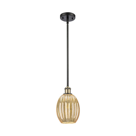 Innovations Preston Bulb 6.25in 1-Light Mini Pendant | Industrial Black Antique Brass and Mercury Glass | Kitchen Island | Model 516-1S-BAB-G459-6ME