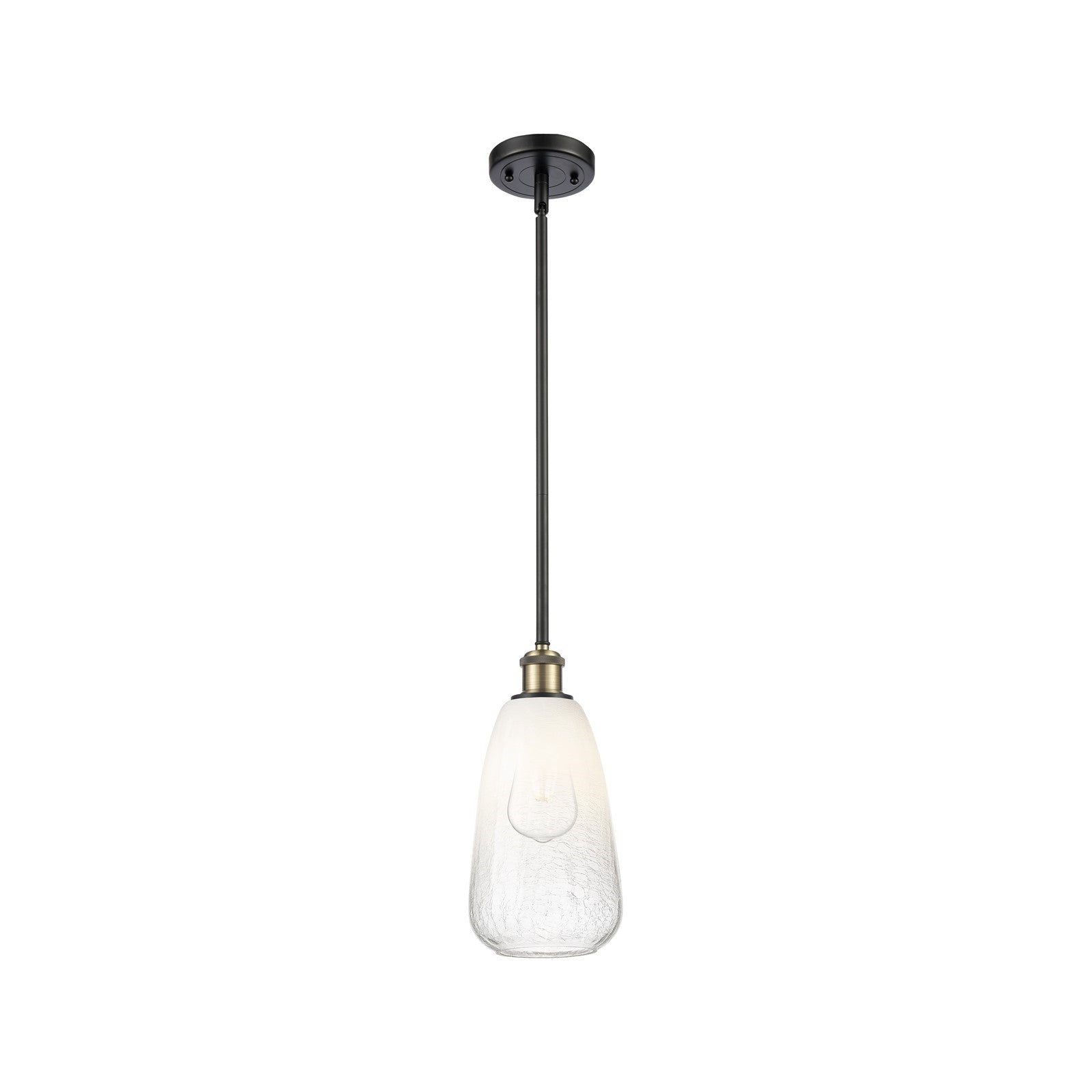 Innovations Brookhaven Almond 6in 1-Light Mini Pendant | Industrial Black Antique Brass and Opal Glass | Kitchen Island | Model 516-1S-BAB-G480-6OP