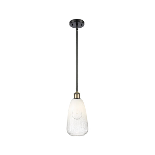 Innovations Brookhaven Almond 6in 1-Light Mini Pendant | Industrial Black Antique Brass and Opal Glass | Kitchen Island | Model 516-1S-BAB-G480-6OP