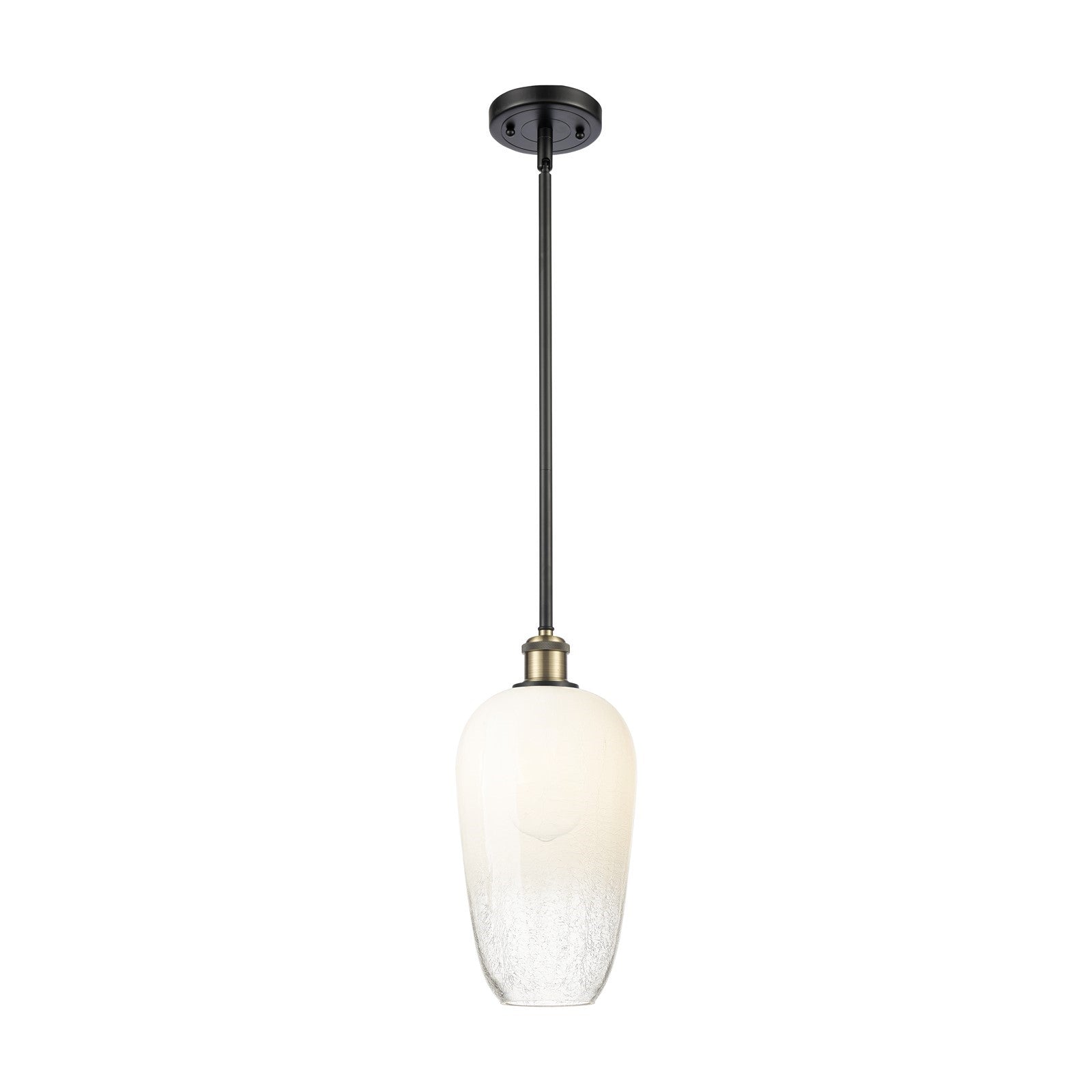 Innovations Brookhaven Flute 7in 1-Light Mini Pendant | Industrial Black Antique Brass and Opal Glass | Kitchen Island | Model 516-1S-BAB-G484-7OP