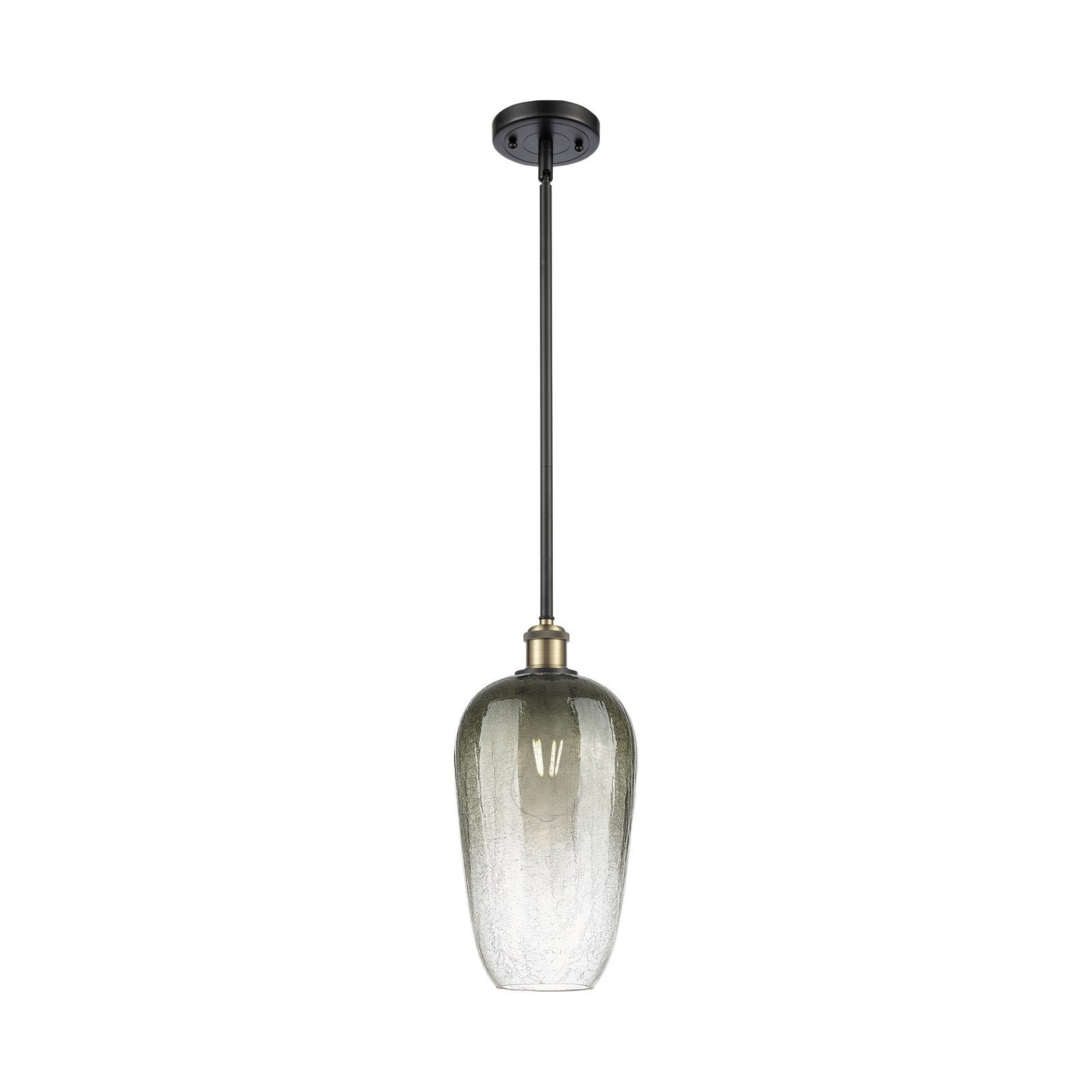 Innovations Brookhaven Flute 7in 1-Light Mini Pendant | Industrial Black Antique Brass and Slate Glass | Kitchen Island | Model 516-1S-BAB-G484-7SL