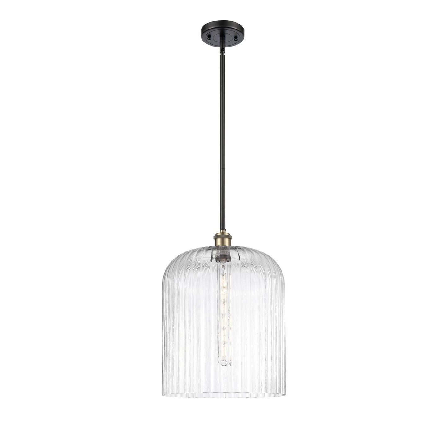Innovations Bridal Veil 5in 1-Light Mini Pendant | Art Nouveau Black Antique Brass and Clear Glass | Kitchen Island | Model 516-1S-BAB-G559-12CL
